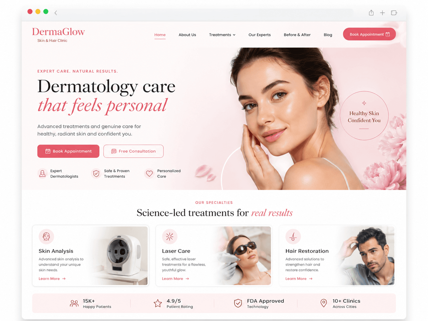 DermaGlow website preview