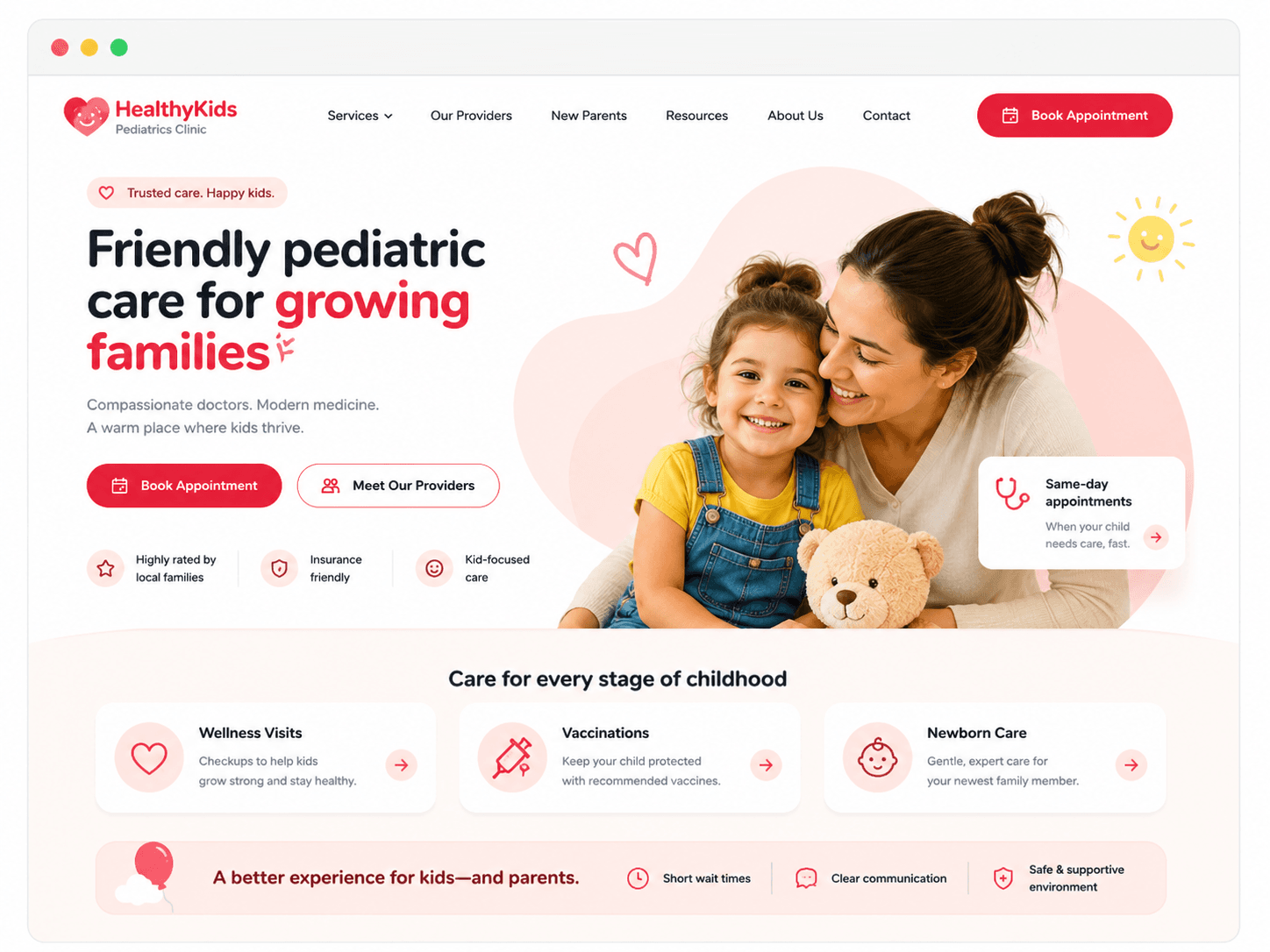 HealthyKids website preview